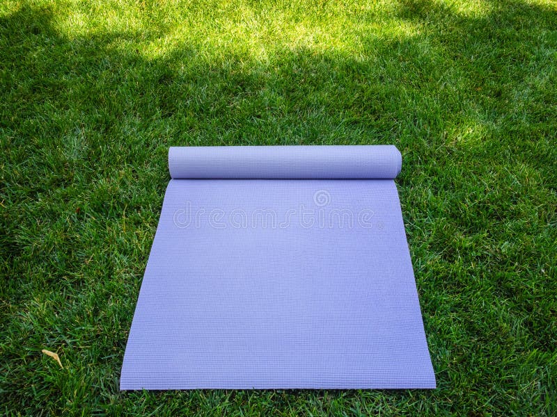 Unfolded Mat for Fitness, Pilates or Yoga. Purple Mat for Sports ...