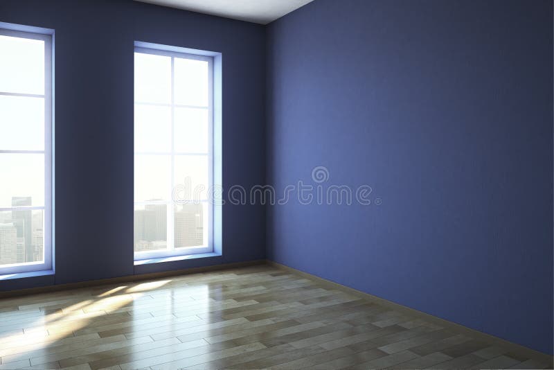 Modern Blue Office Interior Stock Illustration - Illustration of blank