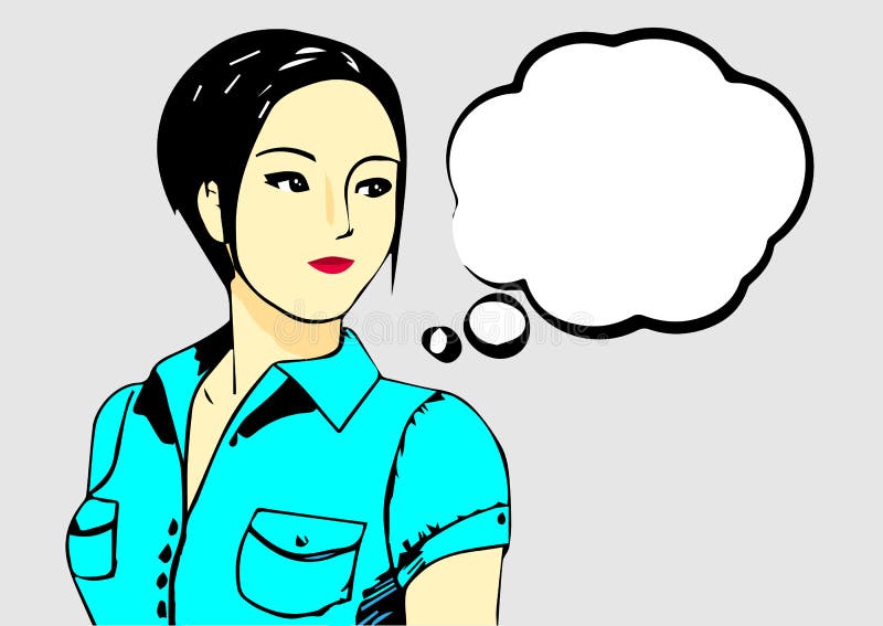 Ung asiatisk kvinna som söker efter rätten vektor illustrationer Ung asiatisk kvinna som söker efter rätten vektor illustrationer