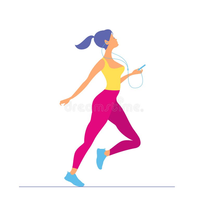 Ung kvinna i sportswearspring Morgonspring flicka stock illustrationer