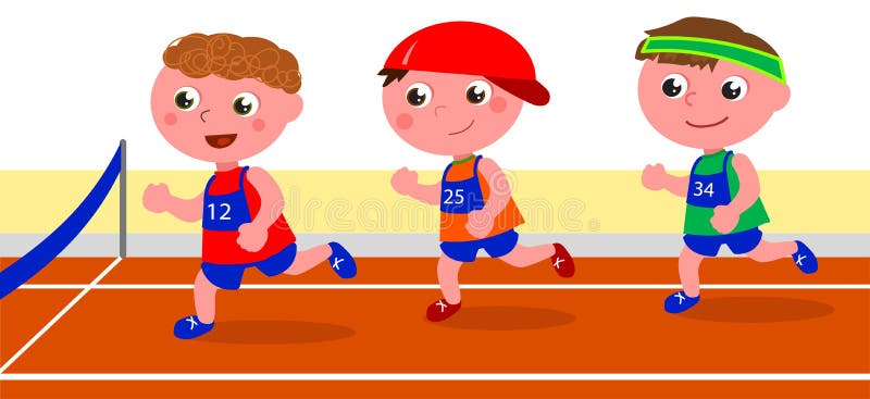 Ung löparekonkurrensvektor stock illustrationer Ung löparekonkurrensvektor stock illustrationer