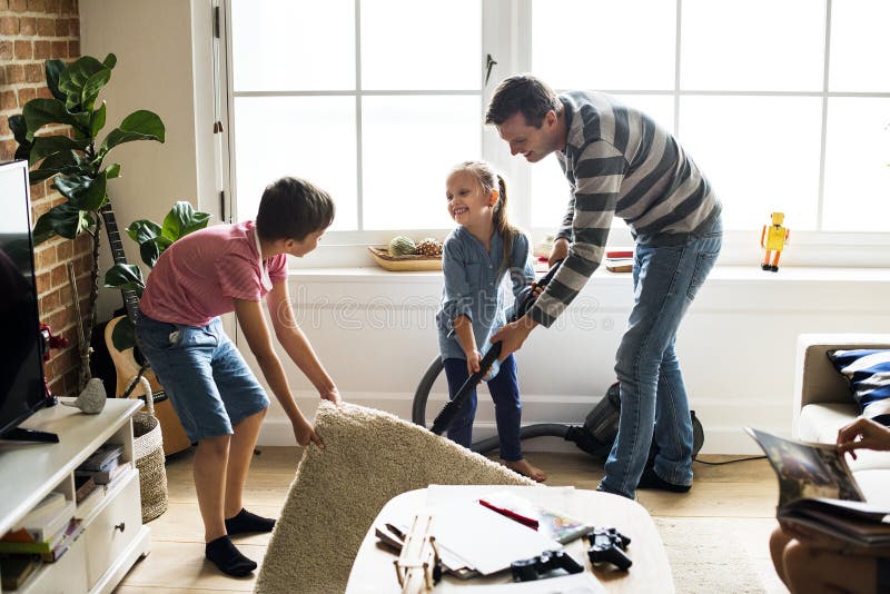 Kids helping the house chores. Kids helping the house chores