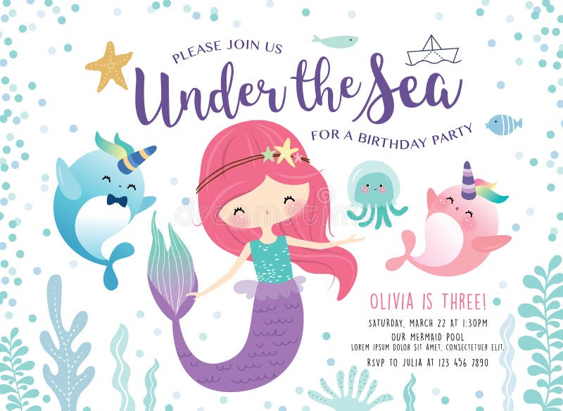 Ungar under kortet för inbjudan för havsfödelsedagparti