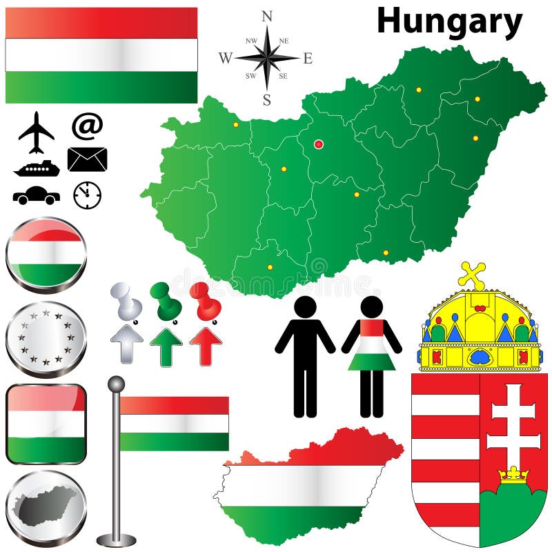 Ungarn-Karte vektor abbildung Ungarn-Karte vektor abbildung