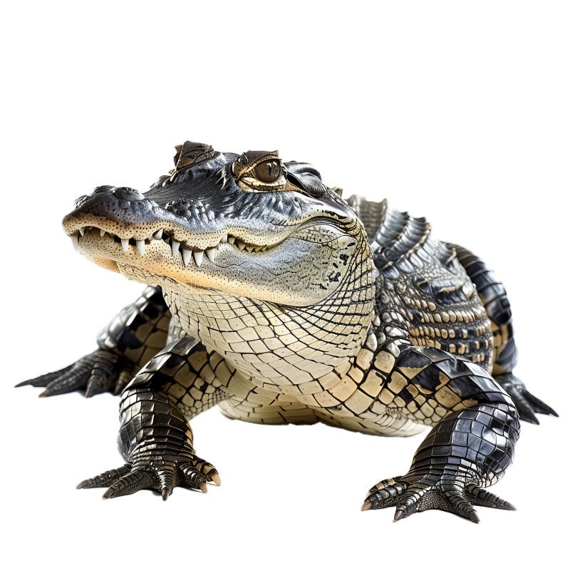 Unge american alligator som står på vit bakgrund royaltyfri foto