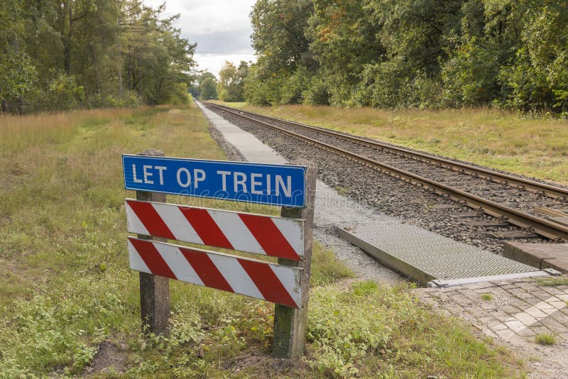 Warning Sign With Meaning Level Crossing Without Barriers In The Stock Photo Image Of Rail Achterhoek Warning Sign With Meaning Level Crossing Without Barriers In The Stock Photo Image Of Rail Achterhoek