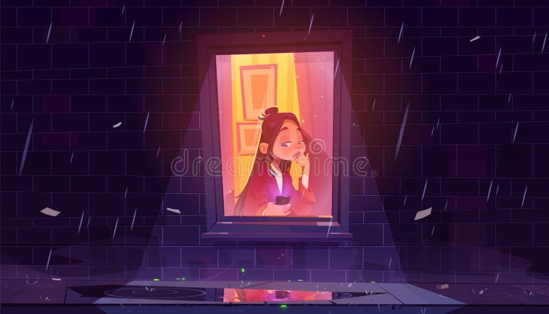 Unhappy Lonely Girl with Smartphone by Window Stock Vector - Illustration of window, lonely: 210274120 Unhappy Lonely Girl with Smartphone by Window Stock Vector - Illustration of window, lonely: 210274120