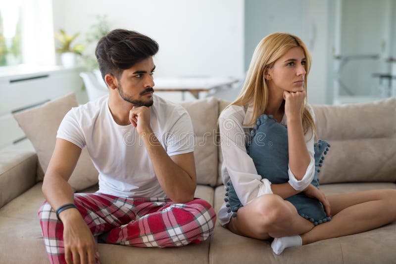 Unhappy married couple on verge of divorce due to impotence stock photography Unhappy married couple on verge of divorce due to impotence stock photography