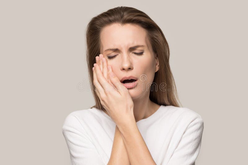 Unhappy woman close nose avoid bad unpleasant smell royalty free stock photography Unhappy woman close nose avoid bad unpleasant smell royalty free stock photography