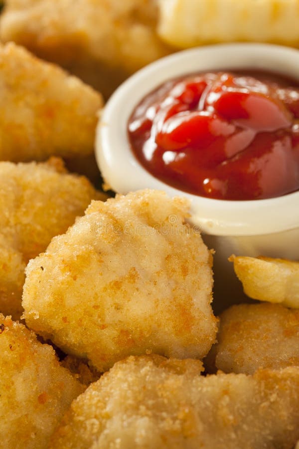 Unhealthy Chicken Nuggets and Fries Stock Image Image of meat, food