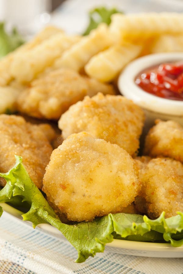 Unhealthy Chicken Nuggets and Fries Stock Image Image of appetizers