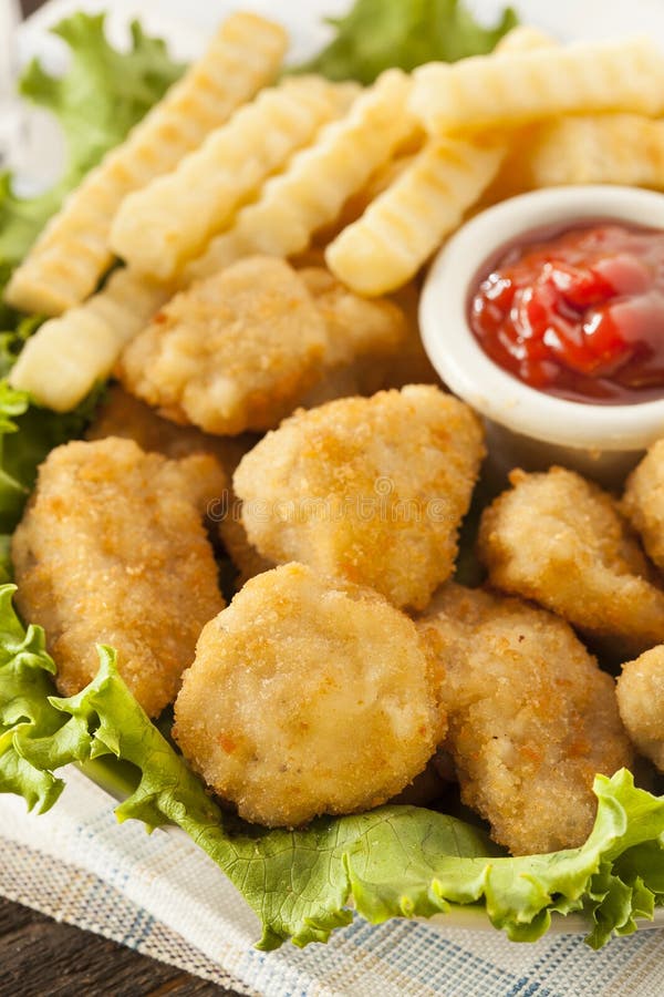 Unhealthy Chicken Nuggets and Fries Stock Image Image of food