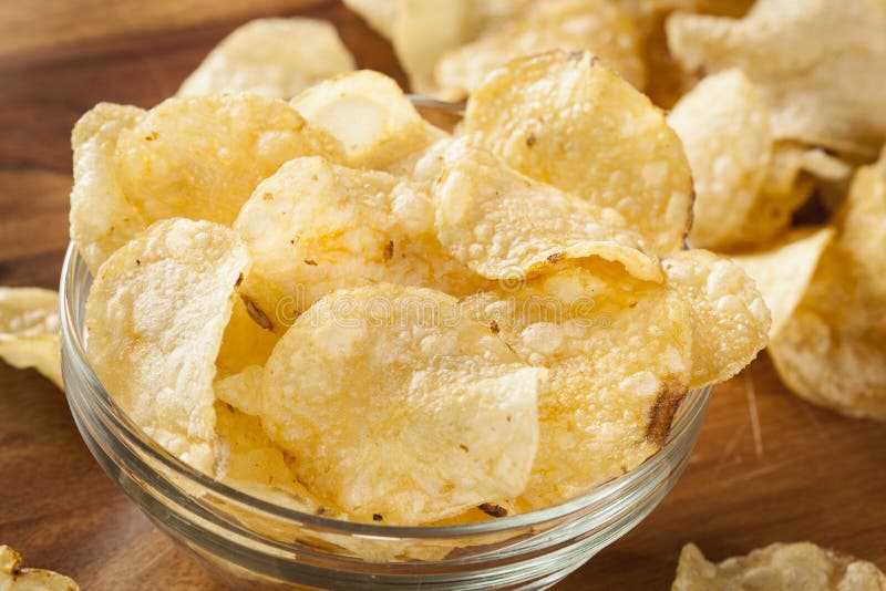 Unhealthy Crispy Potato Chips Stock Image Image of pile, fattening