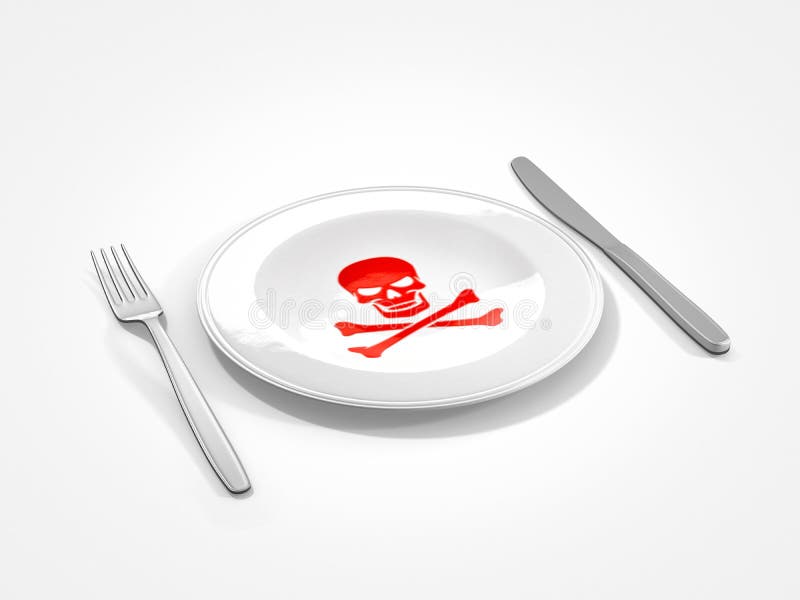 Bad Food Illustration in Black and Red Stock Vector - Illustration of ...