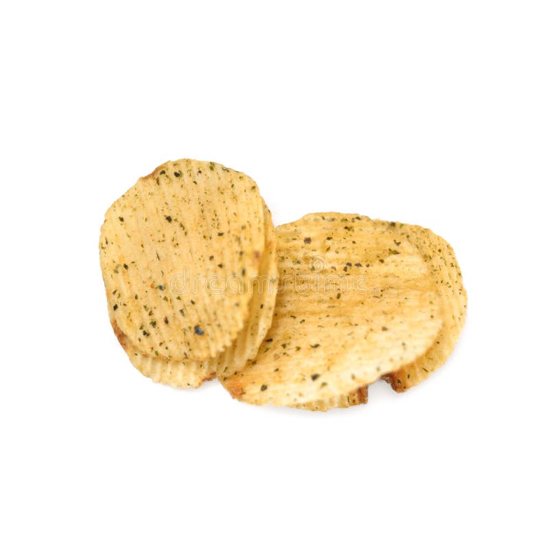 Unhealthy Food Potato Chips Isolate on White Background Stock Image
