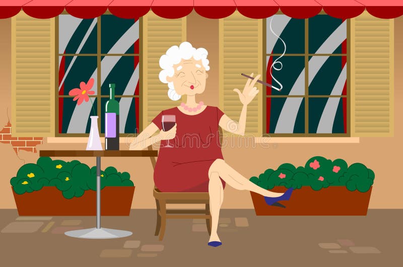 Featured image of post Old Lady Drinking Wine Cartoon Happy smiling funny drunk woman office worker manager collar employee have fun and drink alcohol wine