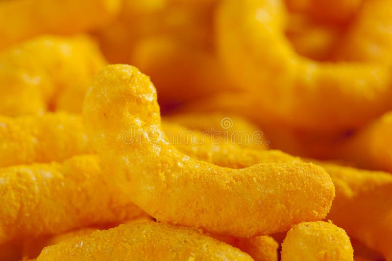 Unhealthy Orange Puffy Cheese Crisps Stock Image Image of cheese