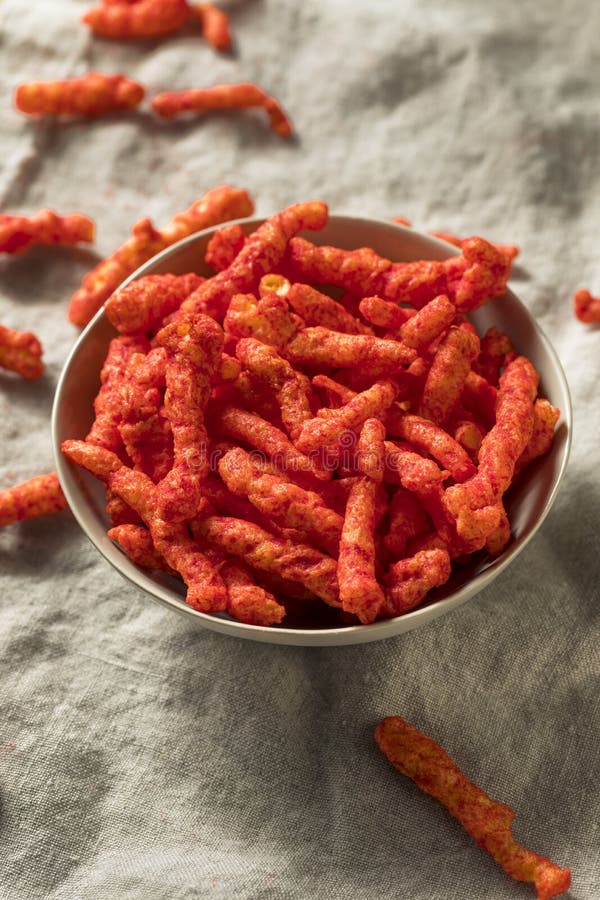 Unhealthy Spicy Cheese Corn Crisps Chips Stock Photo Image of