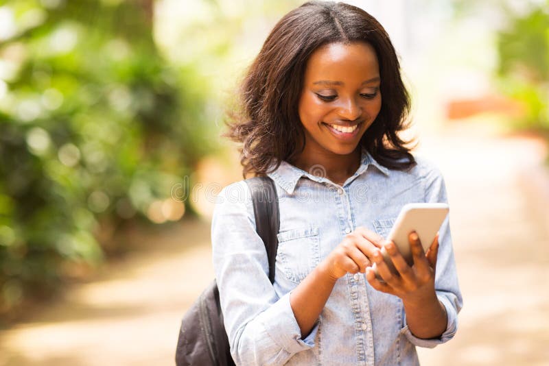 Uni student cell phone royalty free stock photo