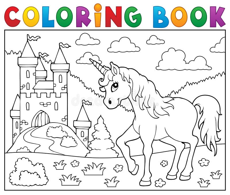 esboço de desenho fofo de unicórnio para colorir 5484811 Vetor no