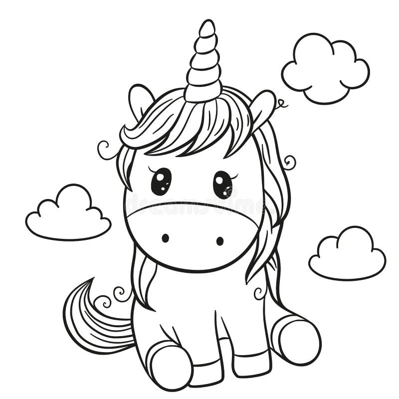 Ilustração Em Preto E Branco Dos Desenhos Animados De Kawaii Estilo Bonito  Menina Para Colorir Livro Royalty Free SVG, Cliparts, Vetores, e  Ilustrações Stock. Image 20776632