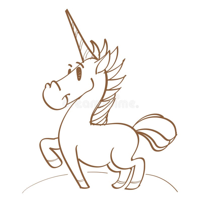 A Cabeça Do Unicórnio Desenhando Em Estilo De Desenho Animado, Personagem  De Conto De Fadas Desenho De Contorno Preto-e-branco Ilustração Stock -  Ilustração de cavalo, homem: 156840181