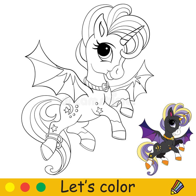 Livro de colorir de halloween. morcego bonito dos desenhos animados e céu  noturno. colorir por números.