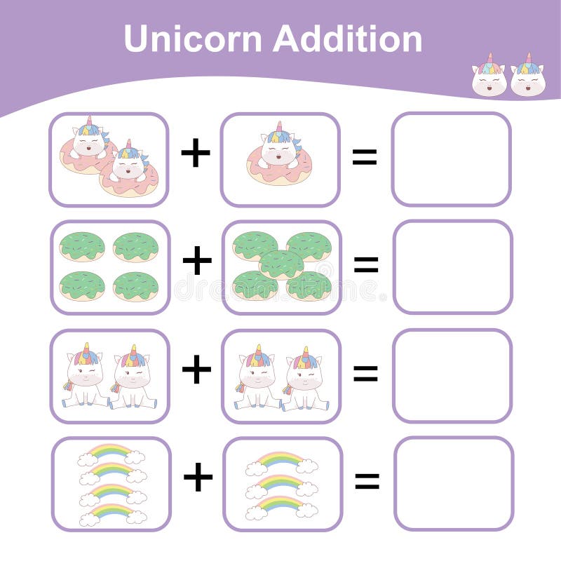 Free unicorn math worksheets