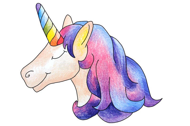 Unicorn Drawing for Kids. Fashion Illustration Drawing in Modern Style ...