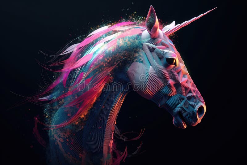 A unicorn with a flamingo beak. Generative AI