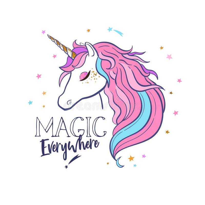 Unicorn Vector Head Silhouette 1 Stock Vector - Illustration of ...