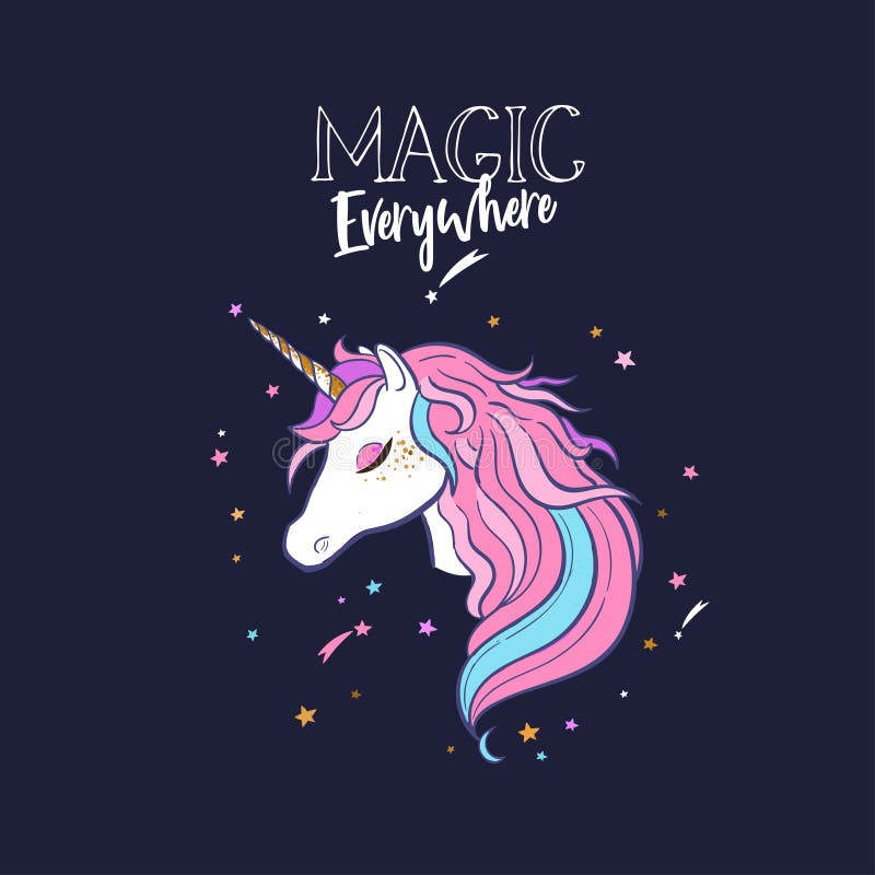 Unicorn Vector Head Silhouette 1 Stock Vector - Illustration of ...