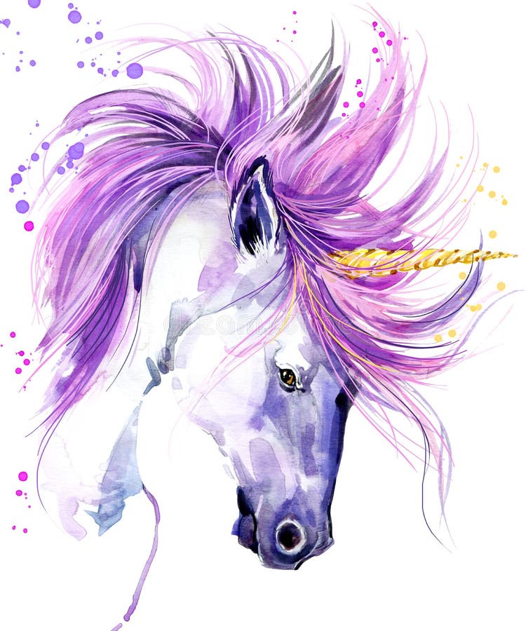 unicorn Ilustração da aquarela do unicórnio Unicórnio mágico Cópia do t-shirt do unicórnio ilustração stock unicorn Ilustração da aquarela do unicórnio Unicórnio mágico Cópia do t-shirt do unicórnio ilustração stock