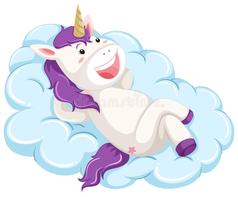 A Unicorn Lay On Cloud Stock Vector Illustration Of Pony 137645089