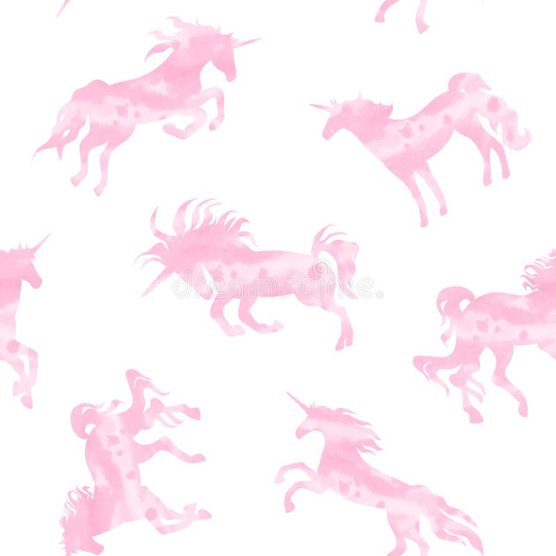 Download Unicorn Pink Watercolor Pattern Stock Vector ...