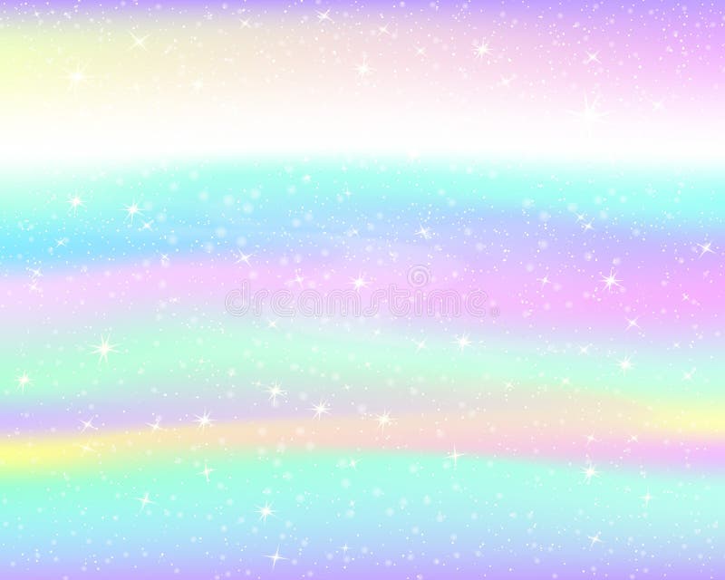 Unicorn Rainbow Background Holographic Sky Stock Vector Illustration Of Blue Christmas