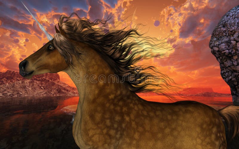Unicorn Sunset royaltyfri illustrationer Unicorn Sunset royaltyfri illustrationer