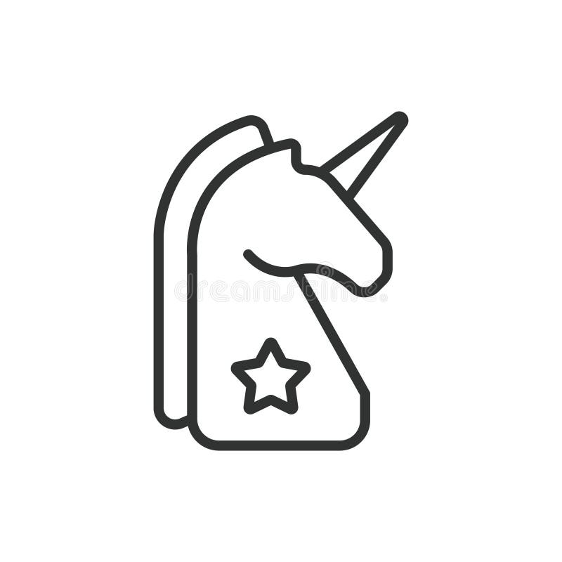 Unicorn în linie. unicorn fantezie mitic magic corn curcubeu colorat pe fond alb vector royalty free illustration