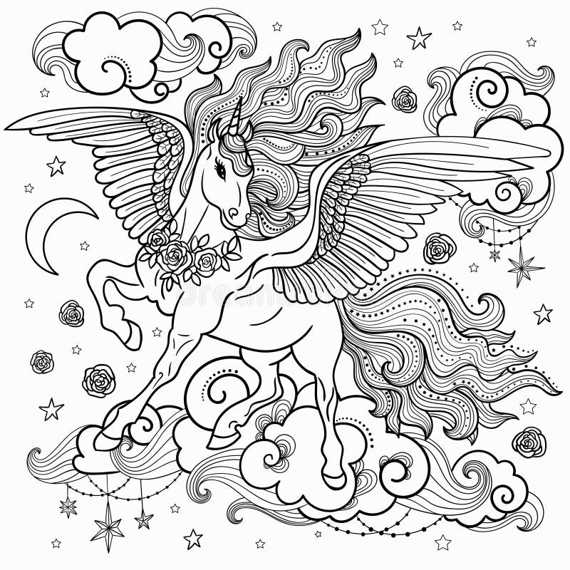 Unicornio hermoso con una melena larga Rebecca 36 Para colorear Para el diseño de impresiones gráficas, ejemplos Vector libre illustration Unicornio hermoso con una melena larga Rebecca 36 Para colorear Para el diseño de impresiones gráficas, ejemplos Vector libre illustration