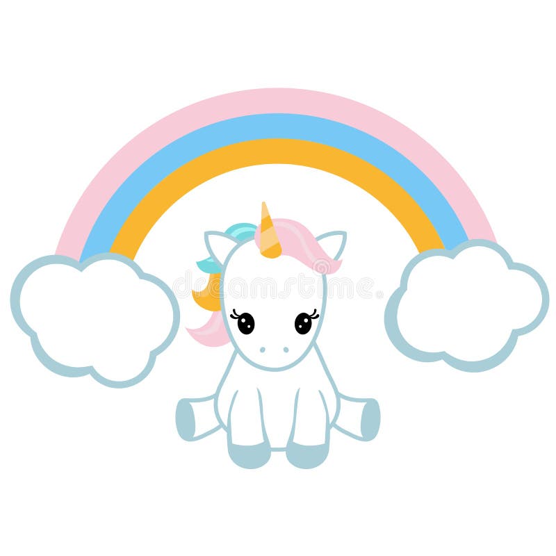 Unicornio Y Un Arco Iris Ilustración Del Vector Ilustración De