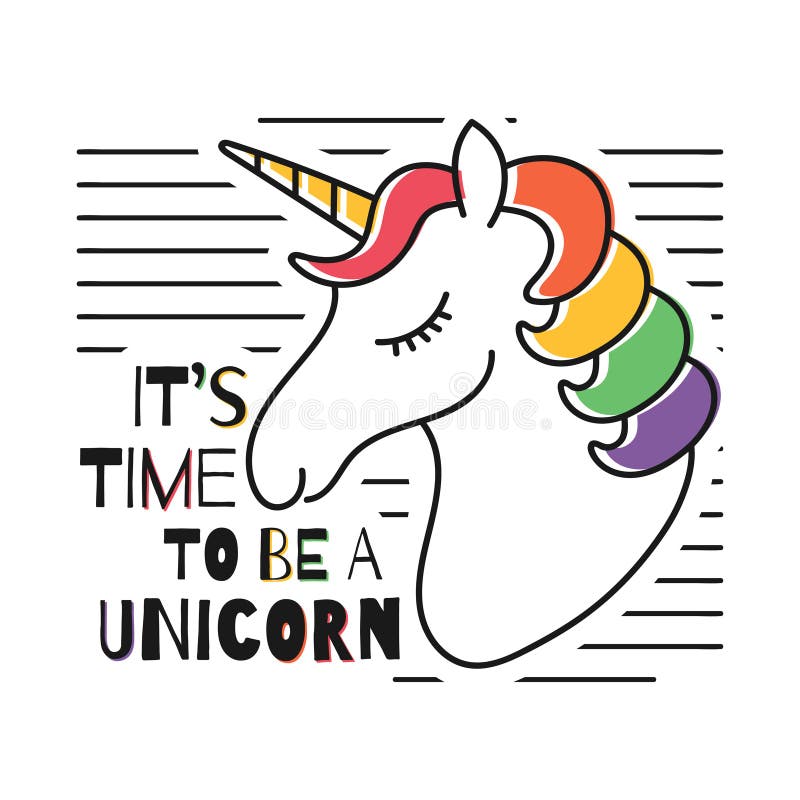 Unicorno magico sveglio per la stampa della maglietta Progettazione puerile della maglietta con i colori dell'arcobaleno illustrazione di stock Unicorno magico sveglio per la stampa della maglietta Progettazione puerile della maglietta con i colori dell'arcobaleno illustrazione di stock