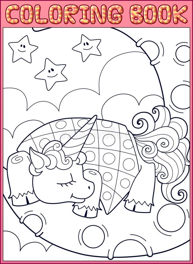 Unicorno piccolo di sonno dalla fiaba sul royalty illustrazione gratis Unicorno piccolo di sonno dalla fiaba sul royalty illustrazione gratis