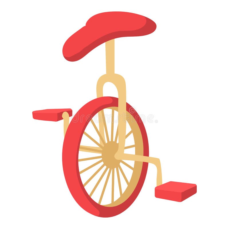 Unicycle icon, cartoon style