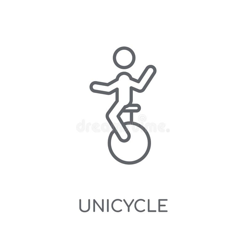 Outline Unicycle Vector Icon. Isolated Black Simple Line Element