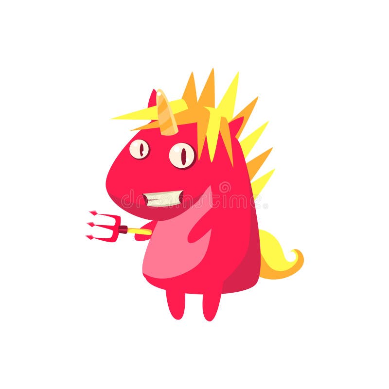 Unicórnio do diabo vermelho ilustração royalty free Unicórnio do diabo vermelho ilustração royalty free
