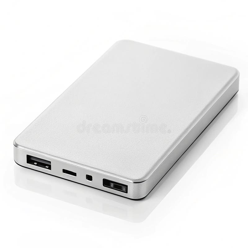 Unidad de almacenamiento SSD portátil en fondo blanco. Unidad SSD portátil de alta velocidad compacta para almacenamiento de datos y backup aislados en blanco