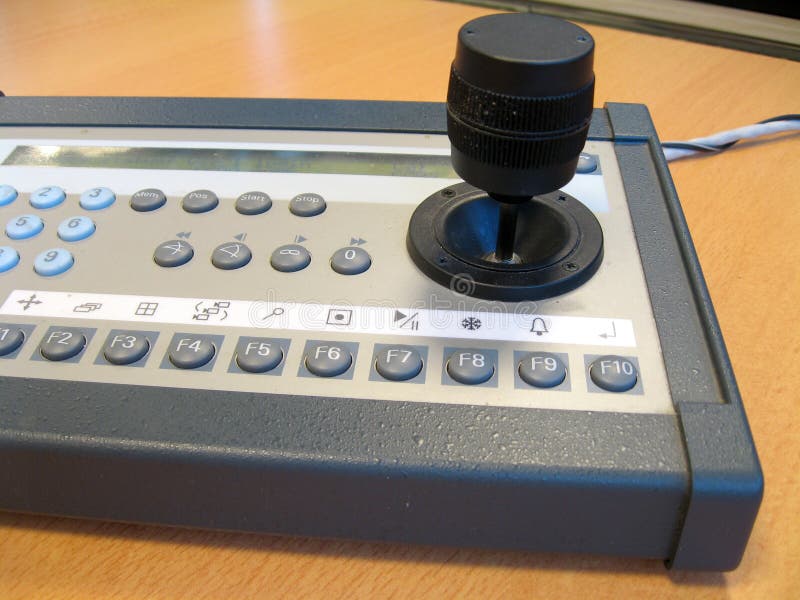 Video monitoring cameras control unit, close up. Video monitoring cameras control unit, close up
