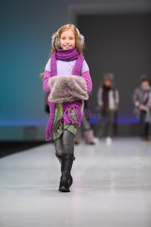 Unidentified Beautiful Child Model Walk Catwalk Editorial Stock Image