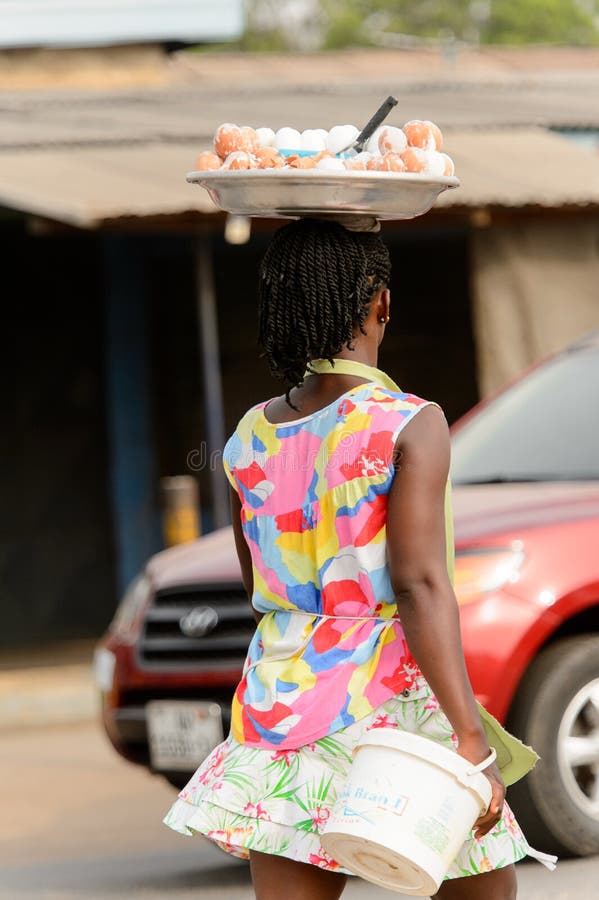 Unidentified Ghanaian Woman Carries A Basin On Her Head People