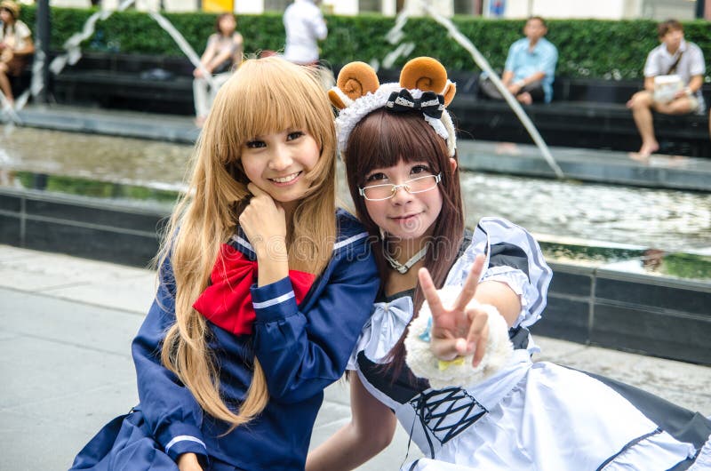 Unidentified Japanese anime cosplay pose in Japan Festa in Bangkok 2013